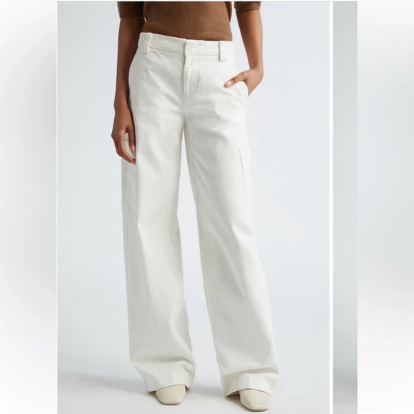 Vince Utility Cotton Twill Cargo Pants Jeans off white size 12 New with tags NWT - Picture 1 of 6